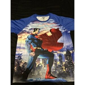 Superman Men's All Over Print T-Shirt Men's Size XL